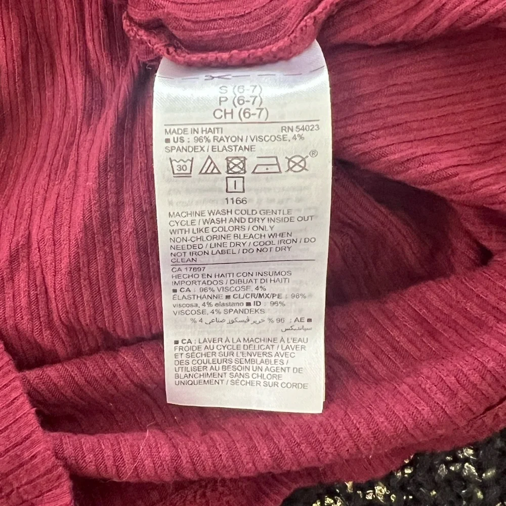 Old Navy | Burgundy knotted front knit short sleeve top girl’s size 6/7 …